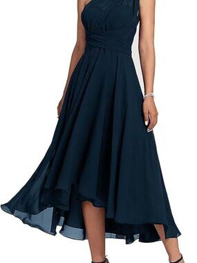 New NavyConvertible Mother of The Bride Dresses  Tea Length Formal Wedding Guest
